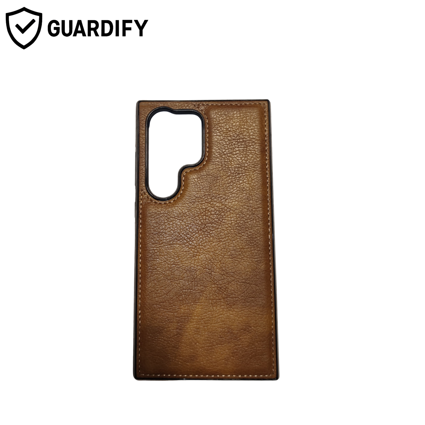 Samsung Galaxy S24 Ultra Leather Brown Mobile Cover + FREE Tempered Glass Protector
