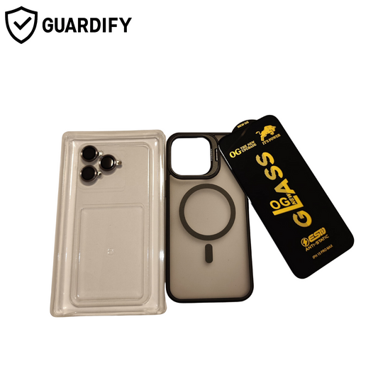 IPhone 16 Pro Max MagSafe Case with Free OG Tempered Glass & Camera Lens Rings