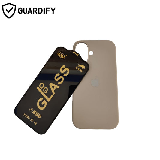 IPhone 16 Silicone Case with Free OG Tempered Glass