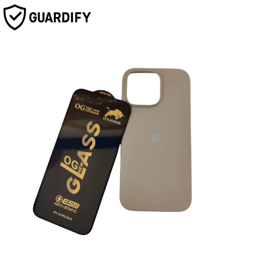 IPhone 15 Pro Max Silicone Case with Free OG Tempered Glass