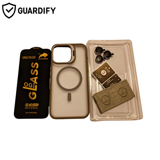 IPhone 15 Pro Max MagSafe Case with Free OG Tempered Glass & Camera Lens Rings