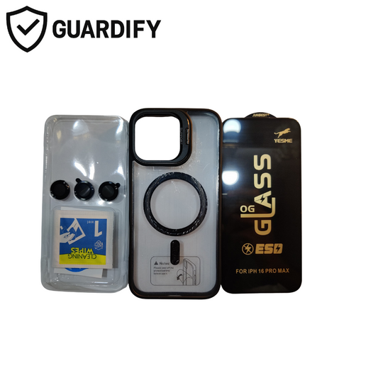 IPhone 16 Pro Max MagSafe Case with Free OG Tempered Glass & Camera Lens Rings